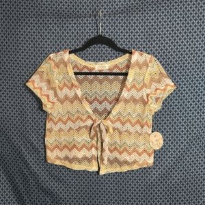 Jolie and Joy - Junior's earth-tone knit, short sleeve coverup. New. Size- XL